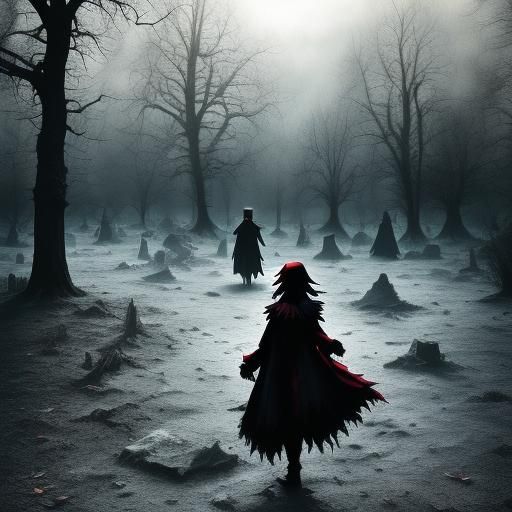 Sinister Shadow Figure in Park, Cloaked in Mystery