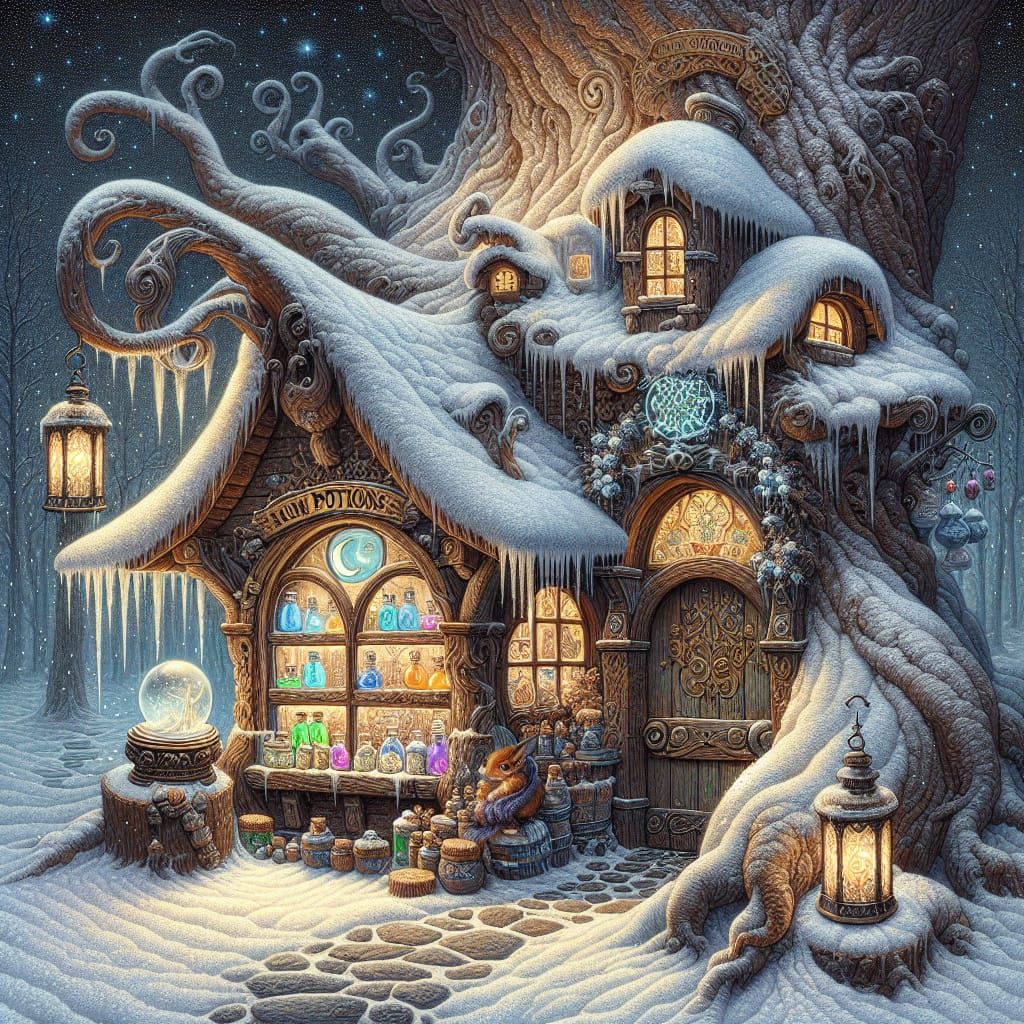 Enchanted Whimsy Shop Amidst Radiant Roots