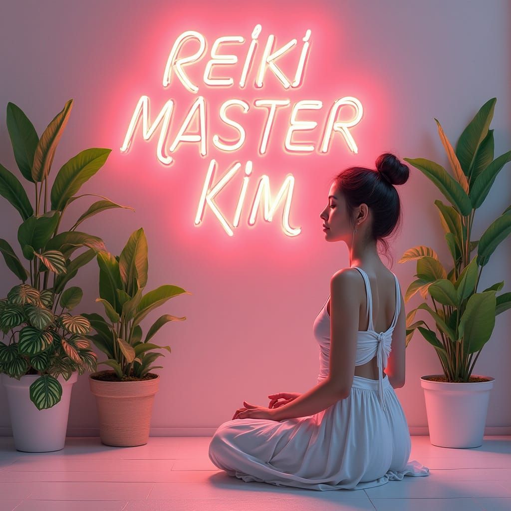 Serene Reiki Master in a Tranquil Studio