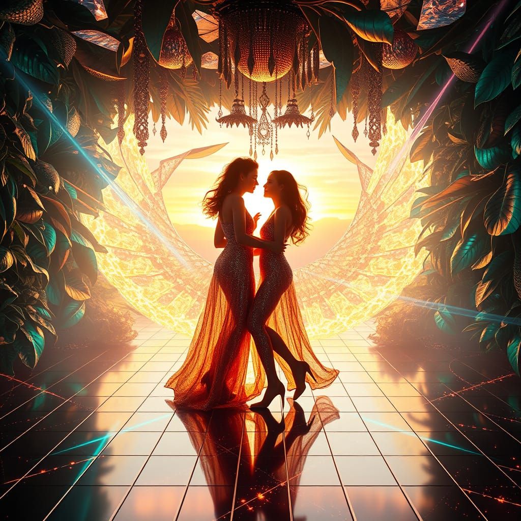 Surrealist Disco Dreamscape in Vibrant, Expressionist Style