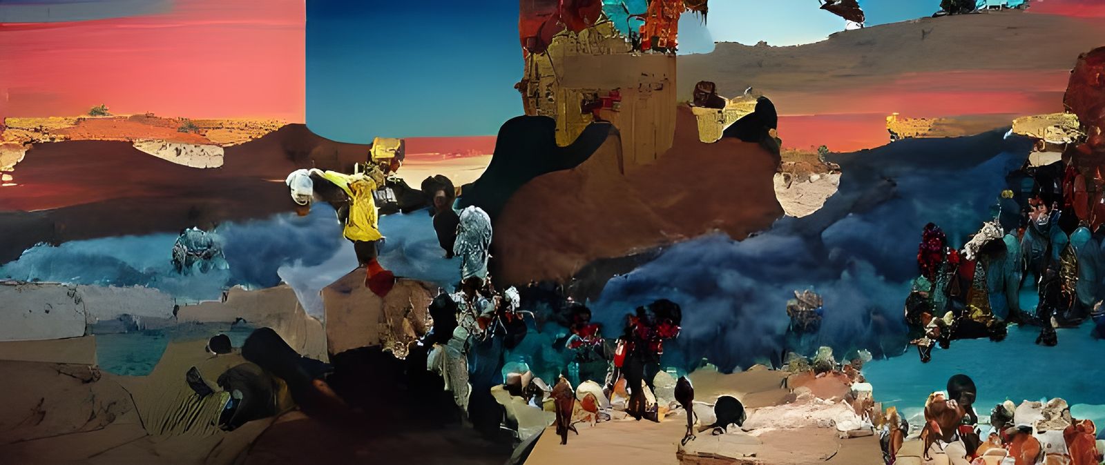 Exodus in the Style of Colescott and Basquiat