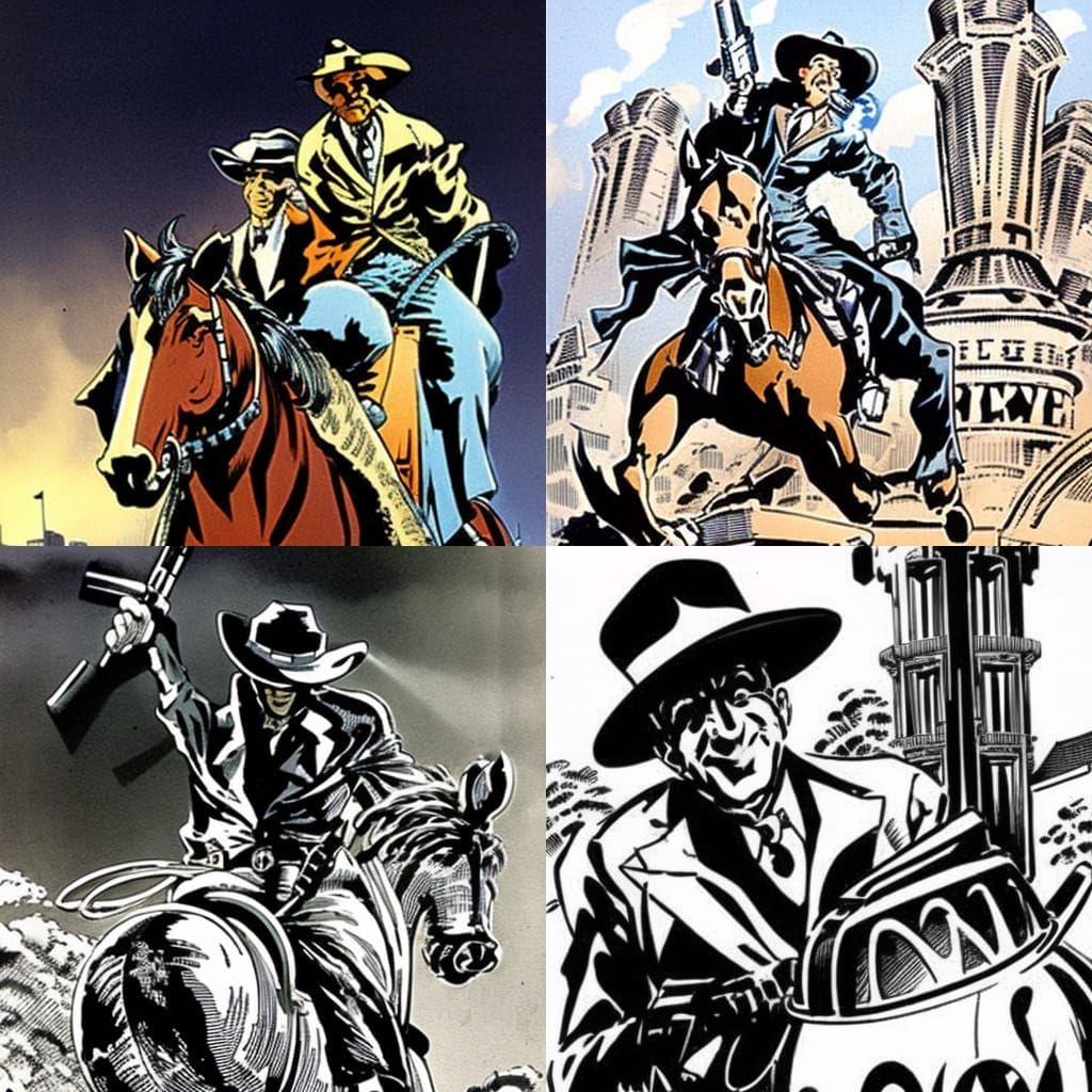 Cowboy Rides a Will Eisner-esque Character
