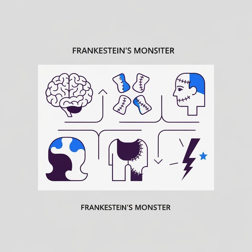 Corporate Minimalist Frankenstein's Monster Creation Diagram