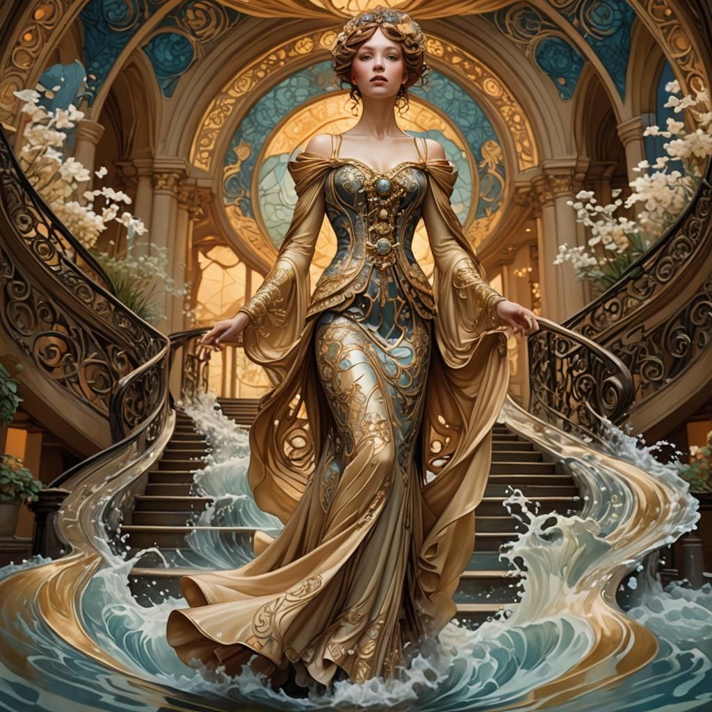 Art Nouveau Runway Portrait of Barbara Maitland