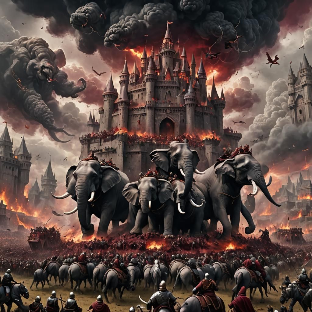 Epic Sky Battle Before Cursed Castle