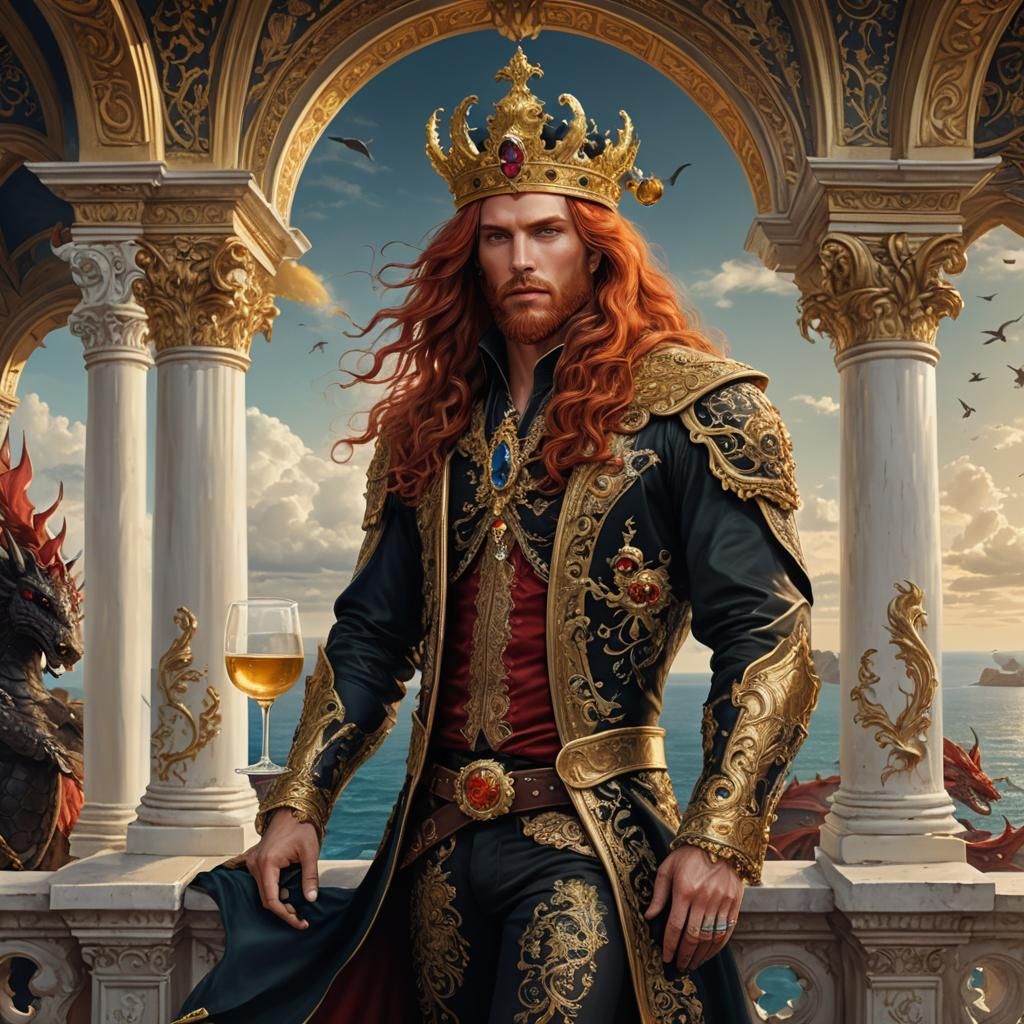 Prince and Princess Drinking Mead on Balcony