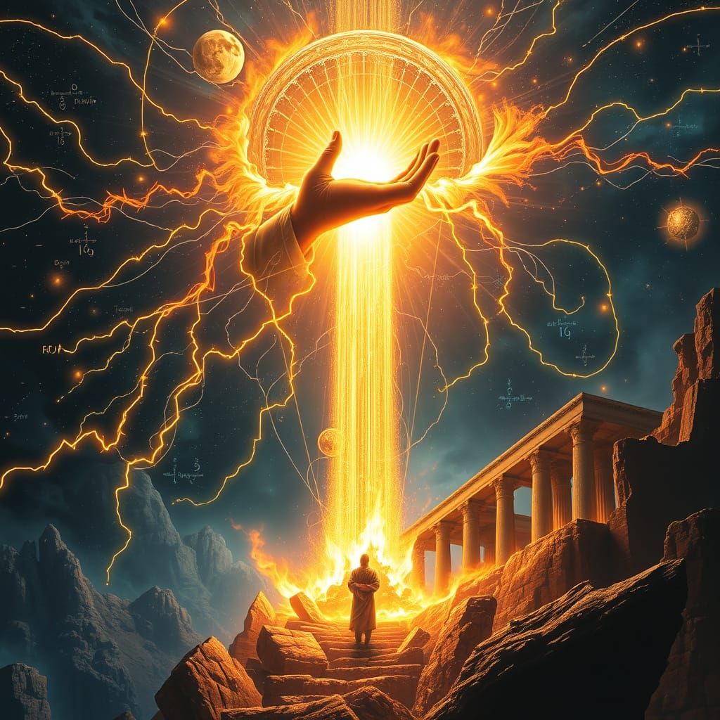 Cyberpunk Renaissance Birth of Bitcoin: A Celestial Blockcha...