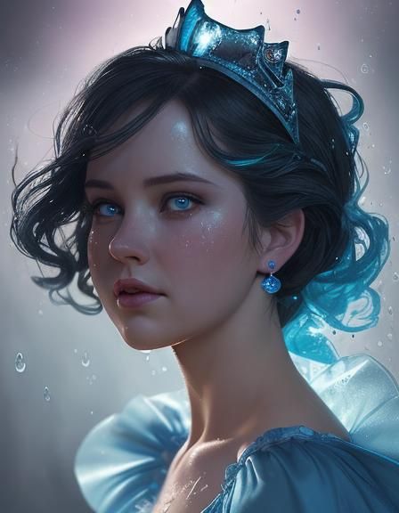 Dark Disney Cinderella in Hyperrealistic Splash Art