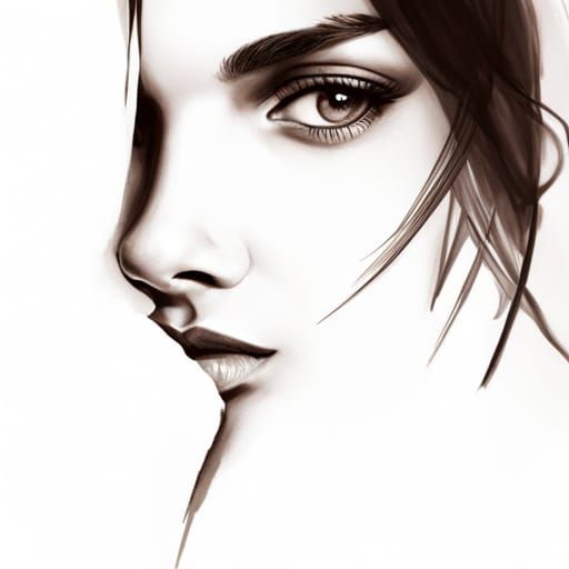 Minimalist Charcoal Self-Portrait: Hyperdetailed Drawing