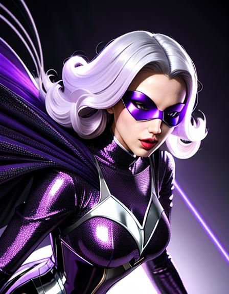 Superhuman in Metallic Violet: Digital Comic Concept Art