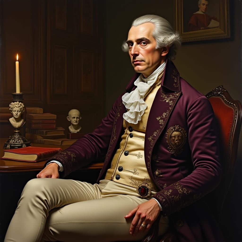 Marquis de Sade in Rococo Style Study