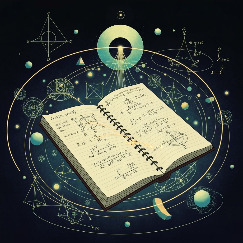 Dreamlike Math Notebook in Surreal Art Nouveau Style
