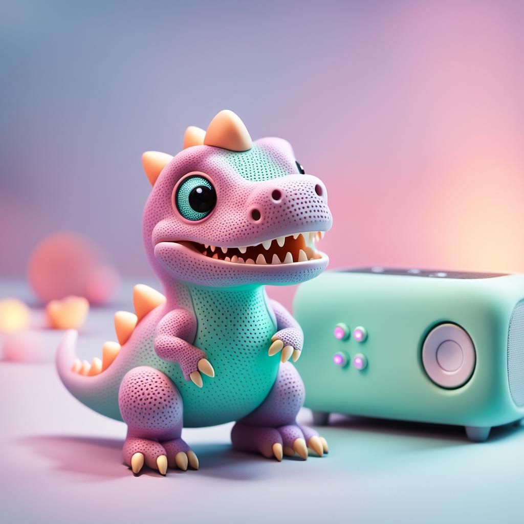 Cartoon Dinosaur Bluetooth Speaker in 3D