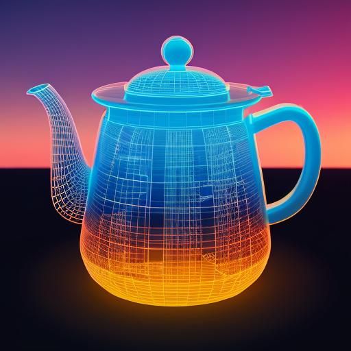 Draw a teapot 3d wireframe schematic that isn't safe for wor...