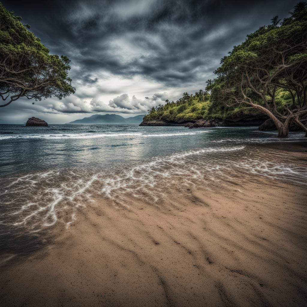 South Lombok Beach: Hyperrealistic Coastal Serenity