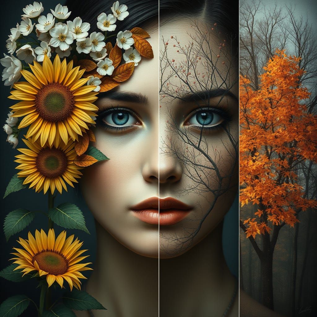 Seasonal Woman: A Luminous Fantasy Portrait