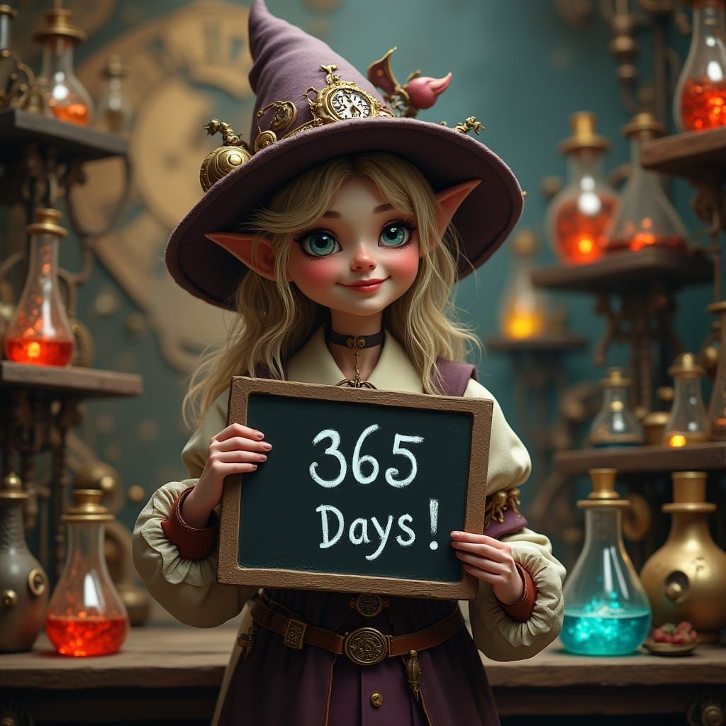 Gnome Alchemist in Victorian Steampunk Lab