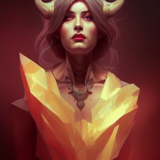 Hyperdetailed Portrait of a Female Satan in 8k