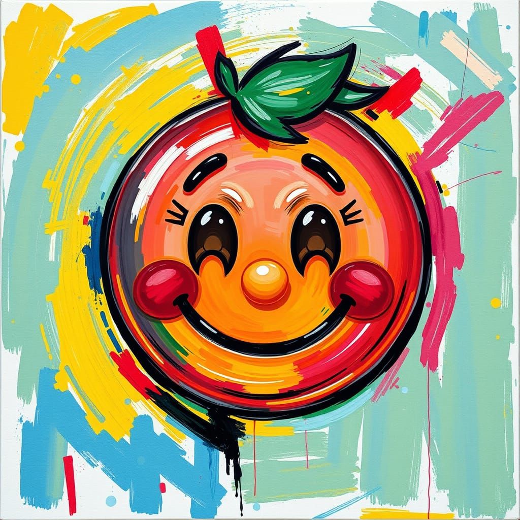 Maximalist Emoji in Impressionist Style