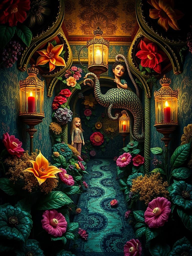 Hyperdetailed Steamnoirnouveau Tiger Lily Juggernaut