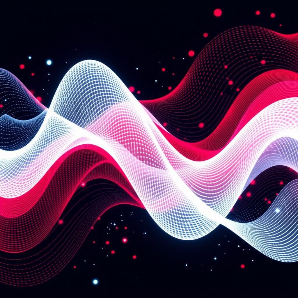 Futuristic Data Graph Structure with Red and White Glow