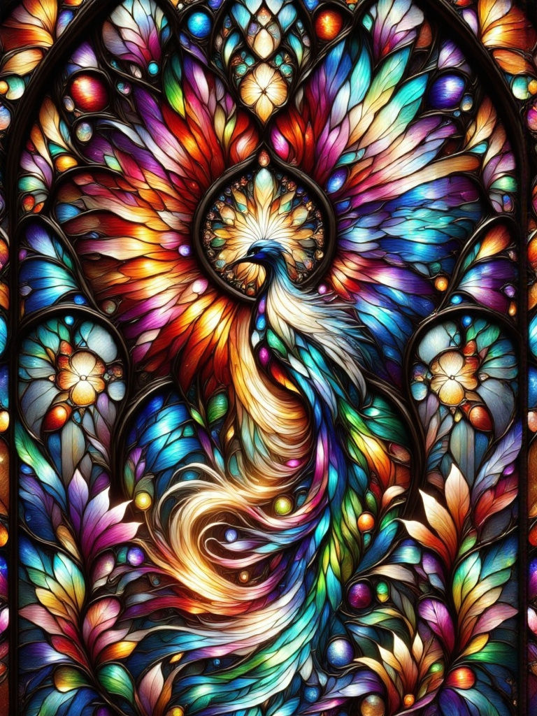 Stained Glass Phoenix 