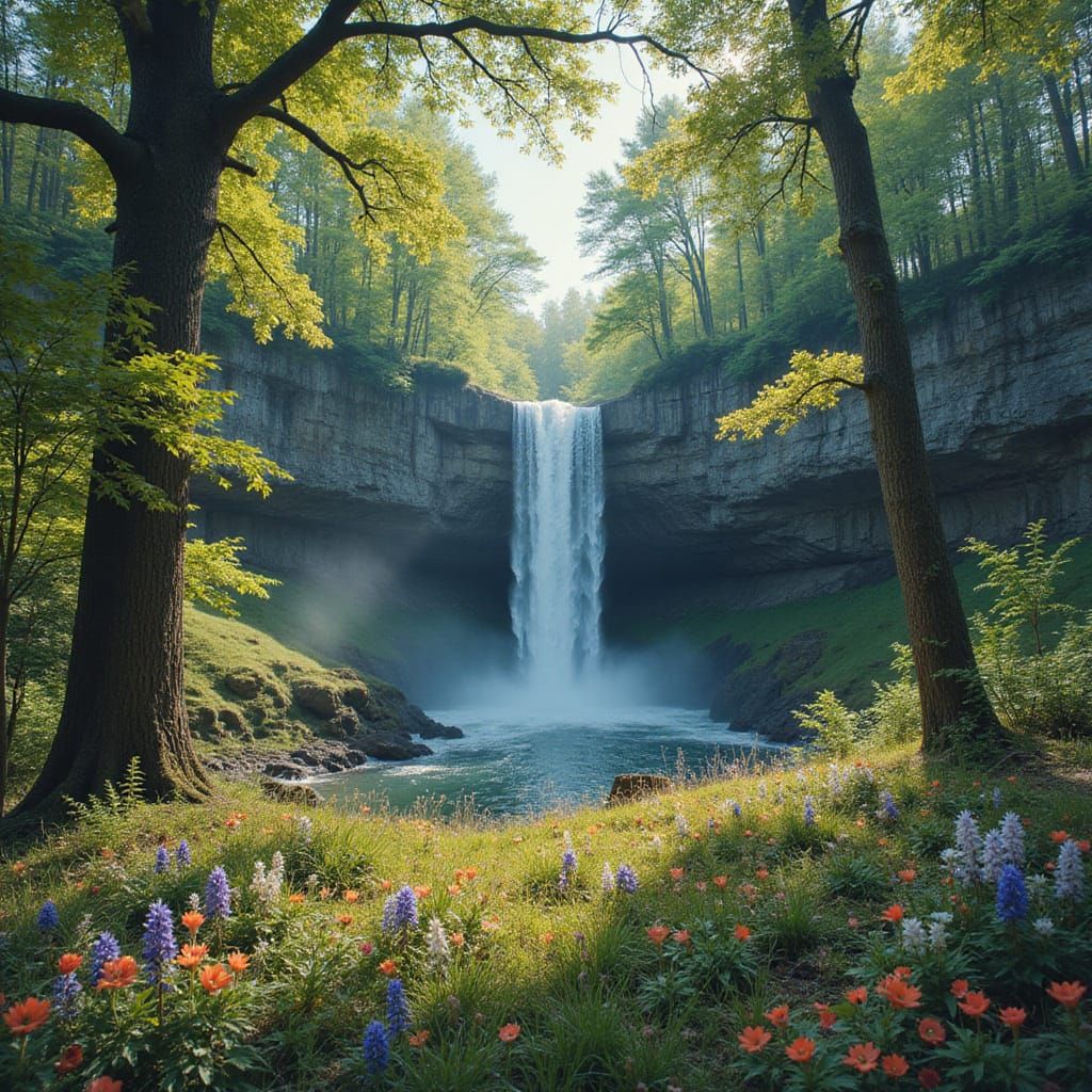 Fantasy Forest with Whimsical Details and Deep Colors