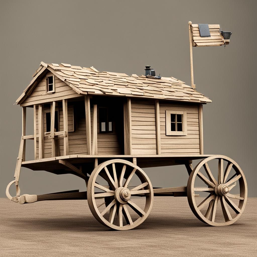 Upcycled Cracker Box and Wheelbarrow Homes
