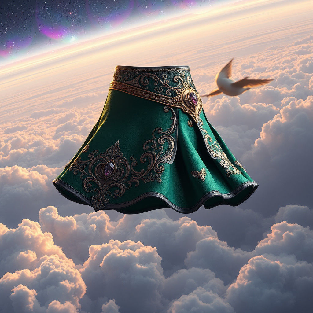 Futuristic Dream Mini Skirt in Fantasy Art Style