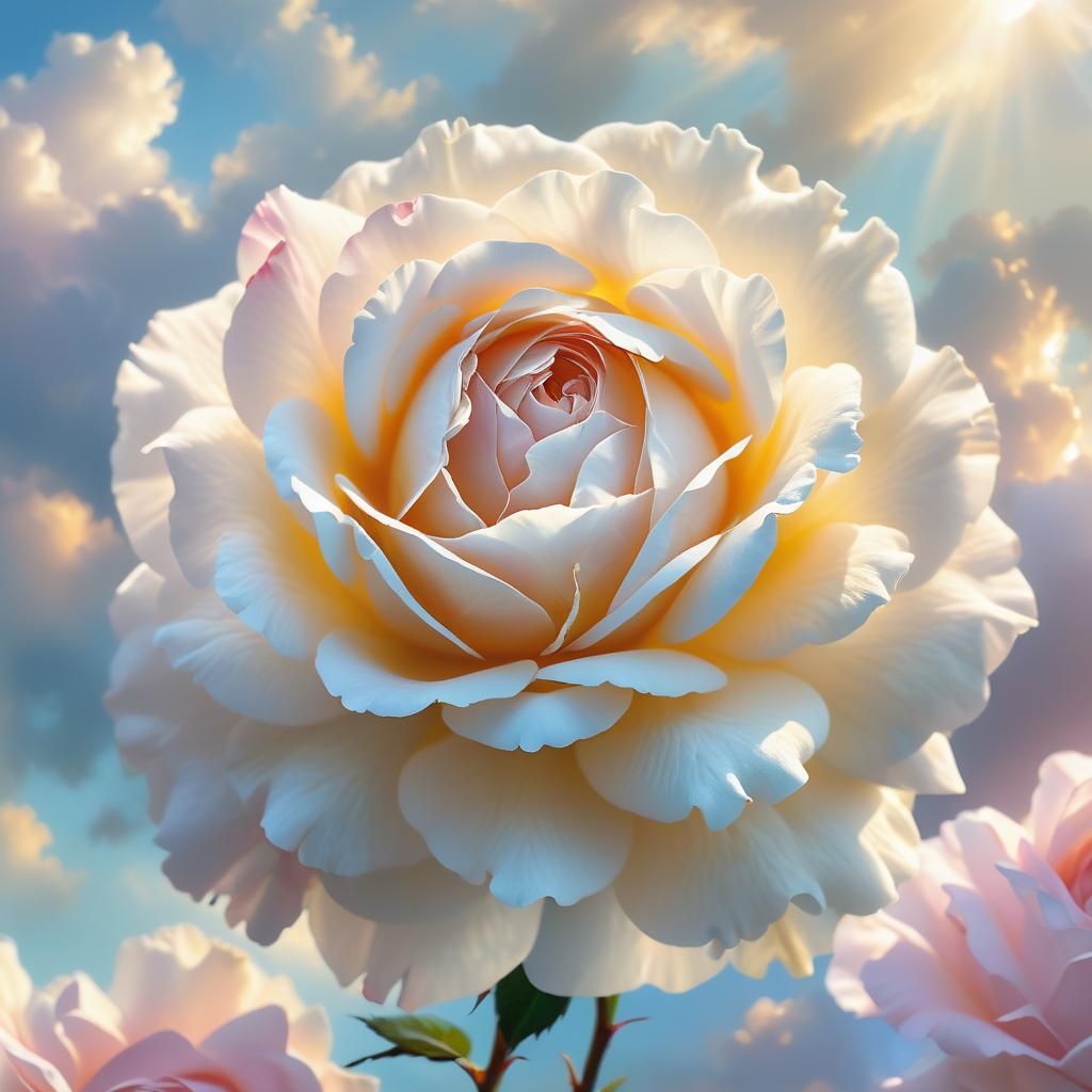Heavenly Rose in Soft Light: Bouguereau-Inspired Art