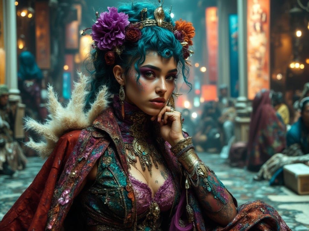 Fantasy Sci-Fi Royal Guard in Detailed Kingdom