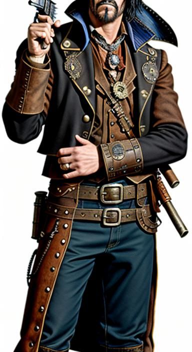 Steampunk Outlaw in the Wild West