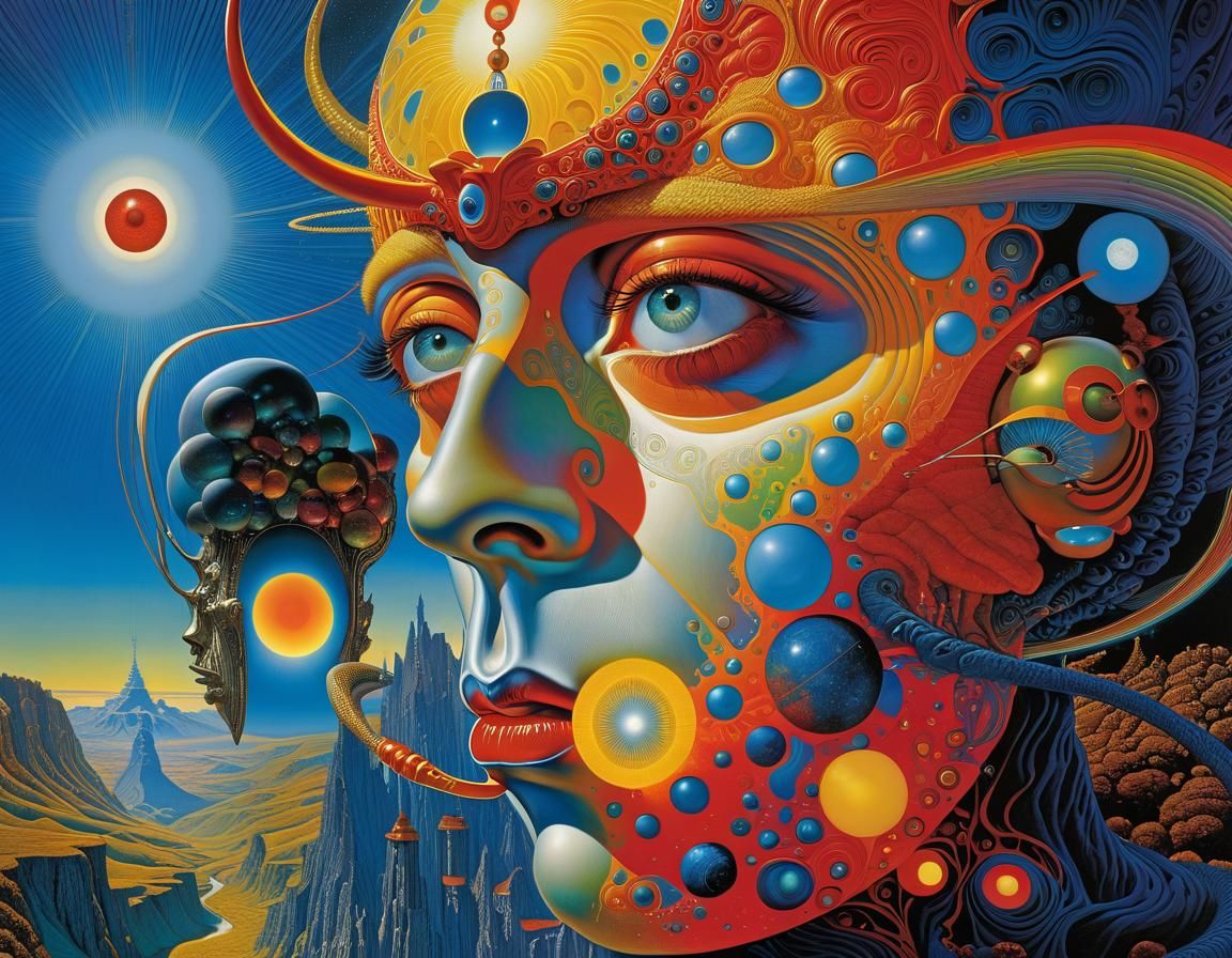 Psychedelic Art: Visionary Hyperdetailed Composition