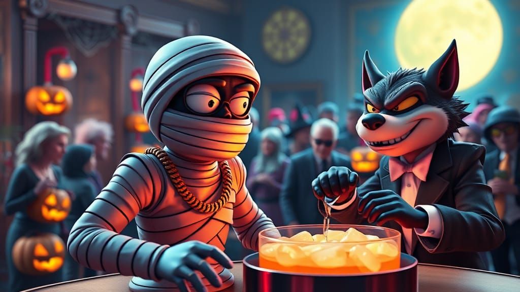 Madcap Universal Monsters Mashup in Cartoon Style