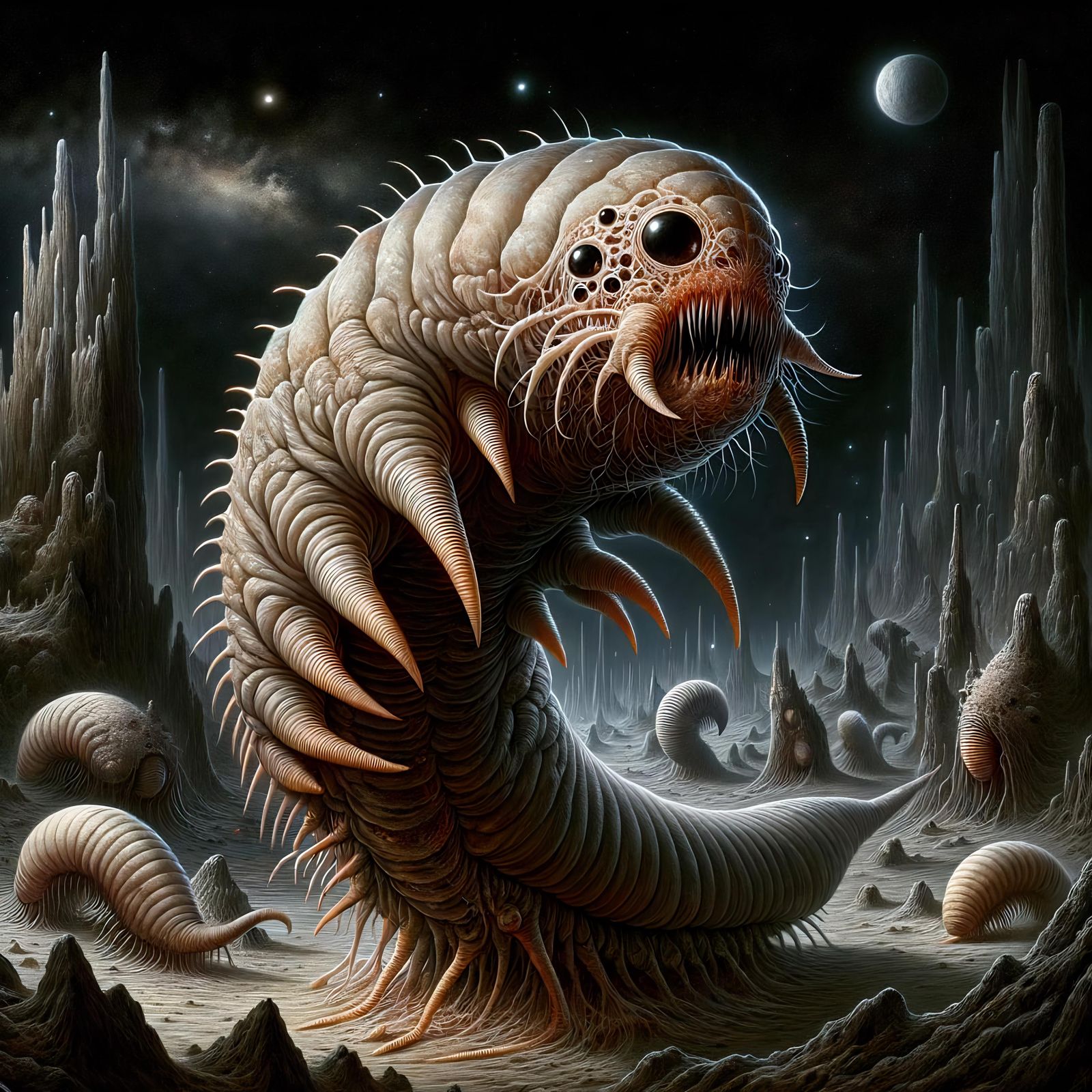 Detailed Psurlon in Eerie Desert Fantasy Art
