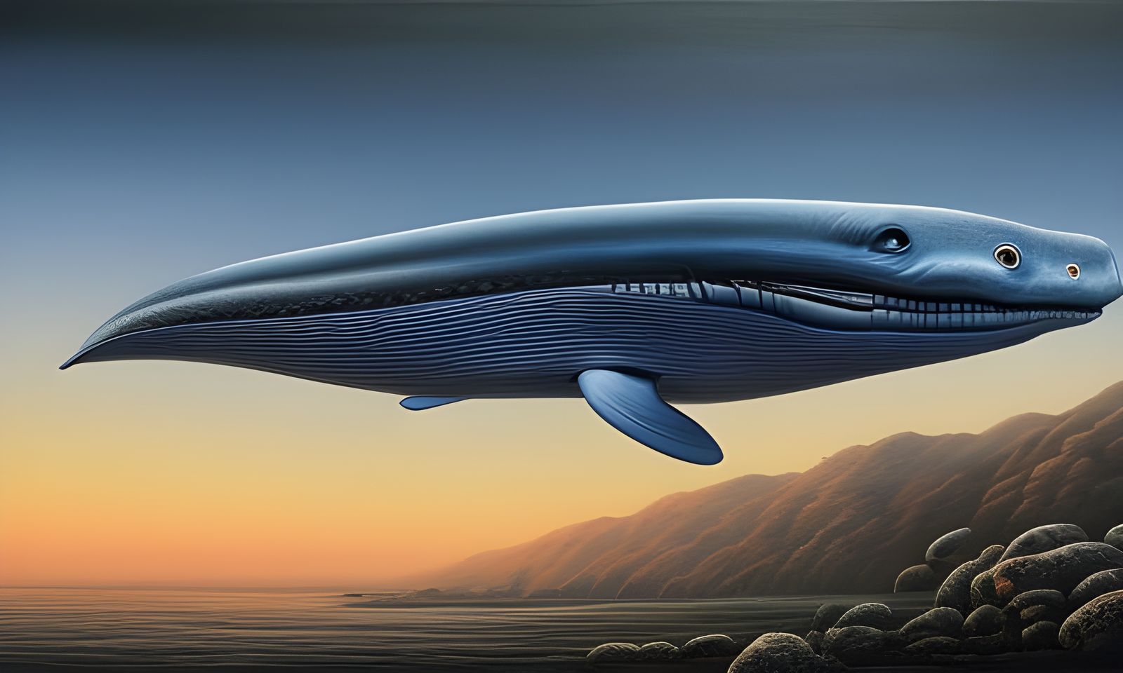 flying blue whale...