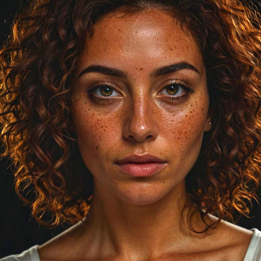 Gorgeous Latina Woman with Freckles in Fine-Art Portrait