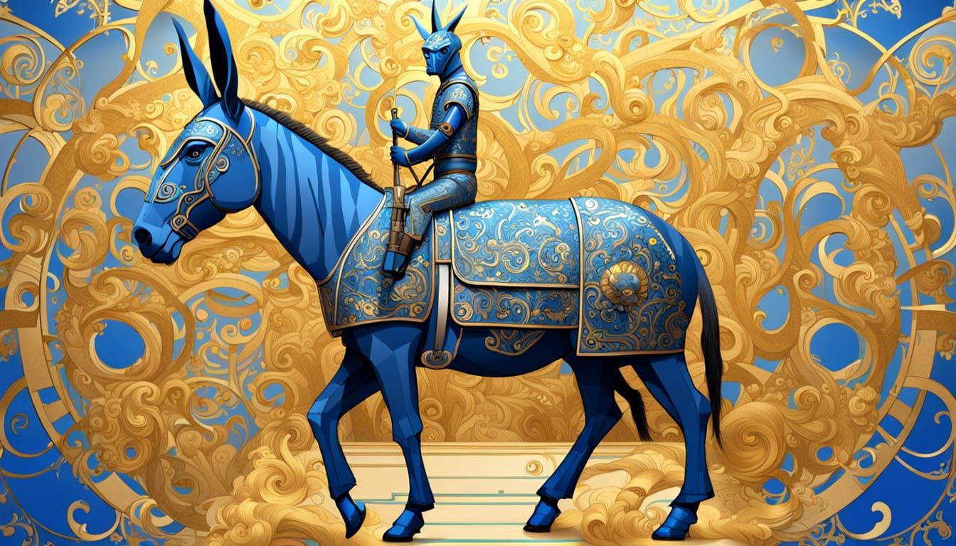 Gilded Easter Donkey in Art Nouveau Style