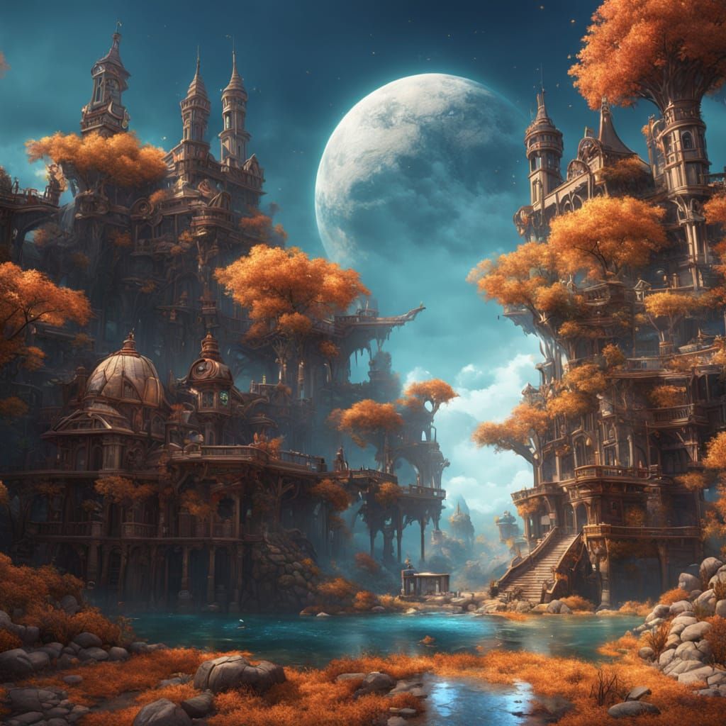 Fantastical Opposites in Detailed Matte Painting