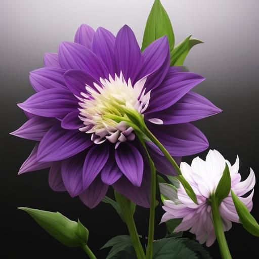 Magnificent Purple Dahlia in 50 Shades of Purple