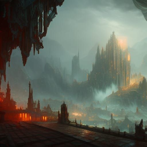 Fantastical Matte Painting in Deep Color