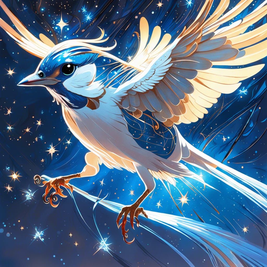 Celestial Bird in Flight, Disney Style