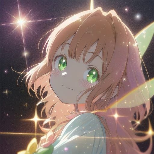 Charming Anime Girl Celebrates Birthday in Soft Pastel Parad...