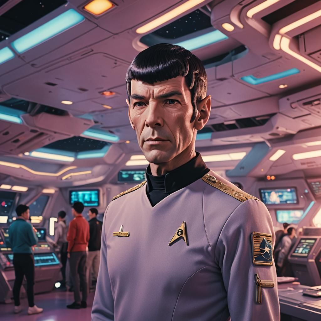 Anime-Styled Portrait of Spock in Starfleet Uniform