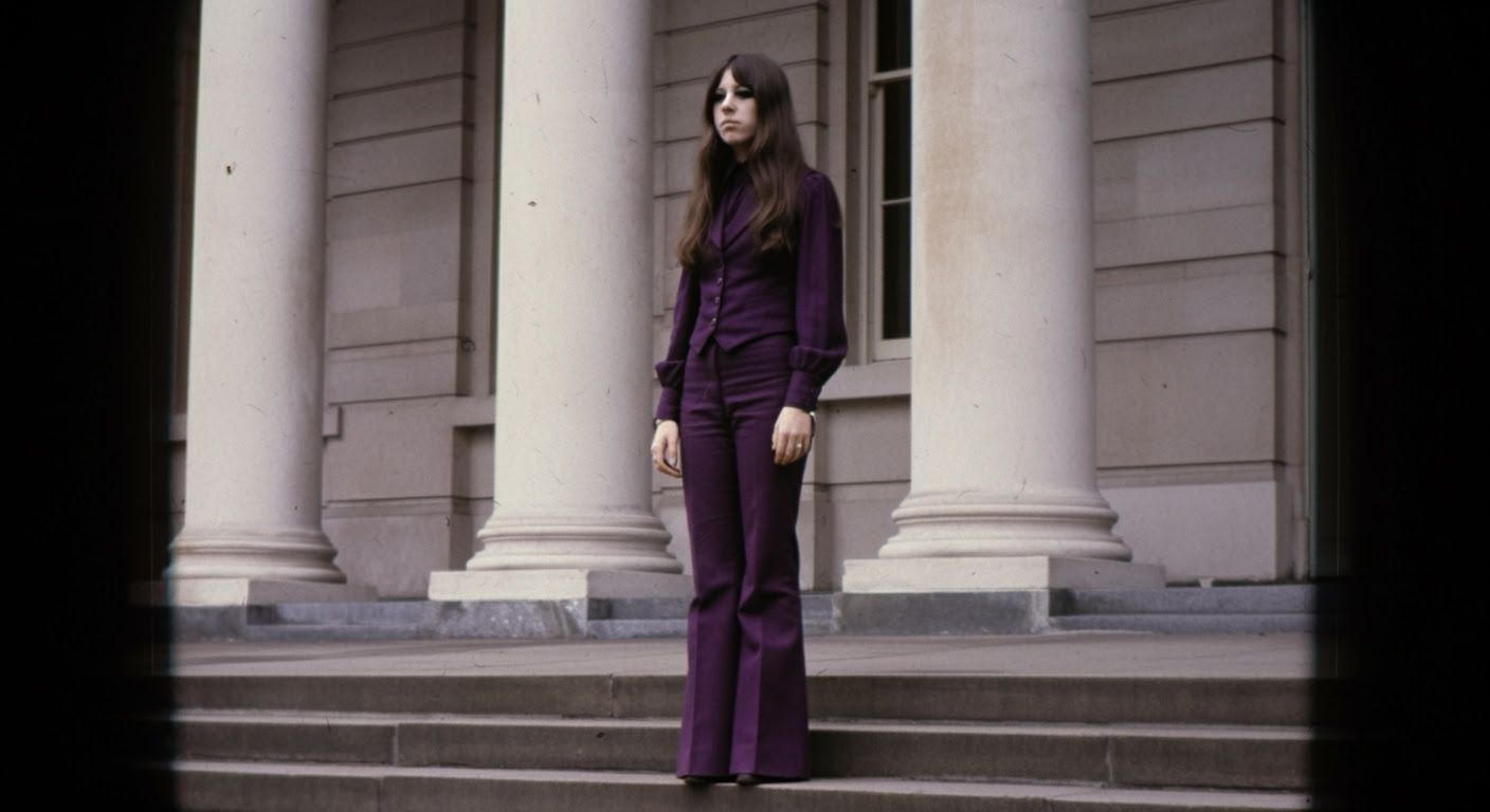 1970s Film Still of a Woman in Mod Fashion