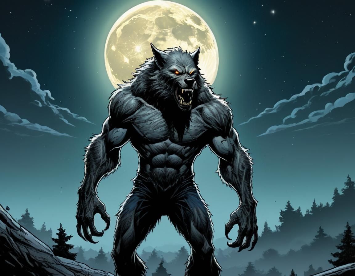 Werewolf Transformation Comic Book Panel