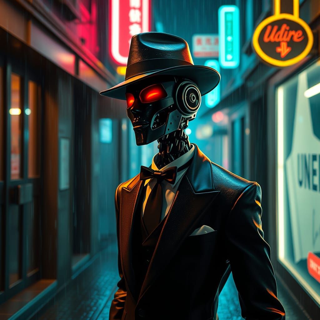 Android Croons Noir Noir in Futuristic Swing