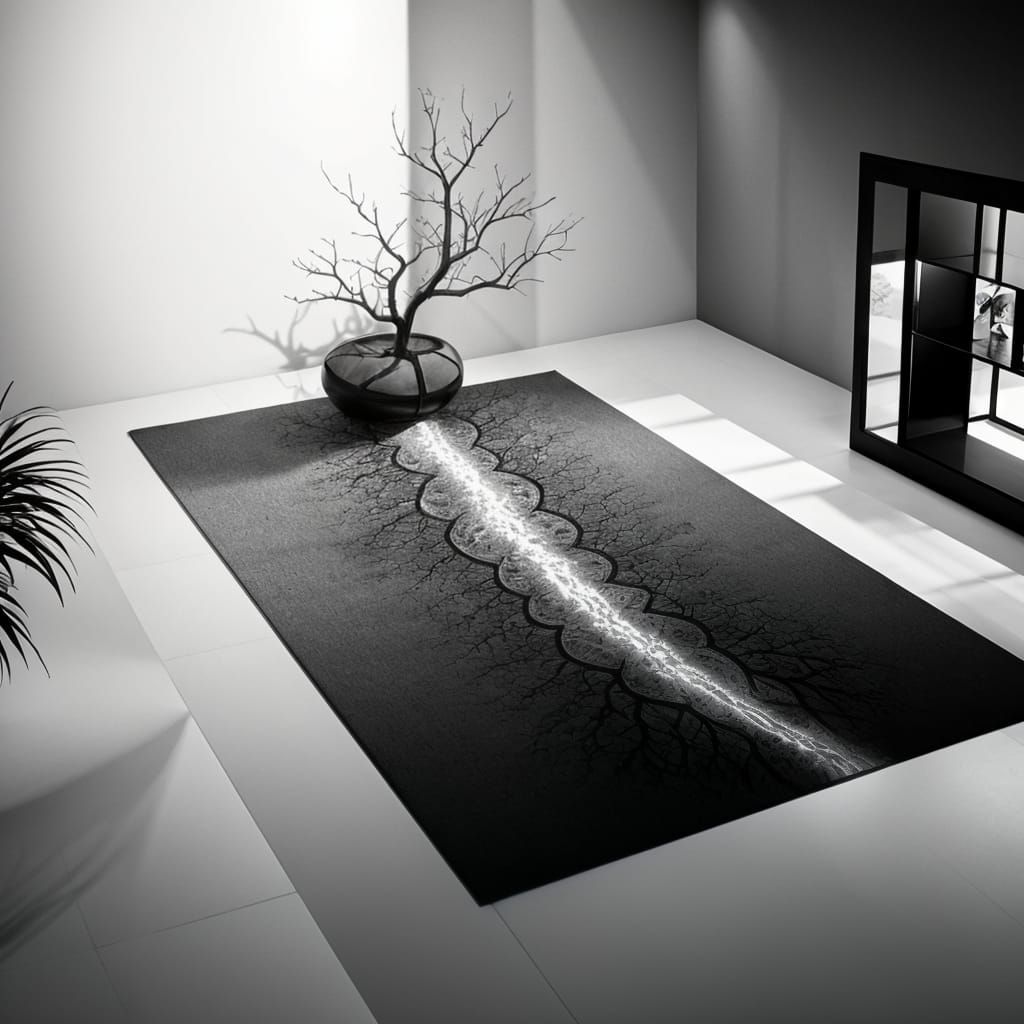 Elegant Pointillist Mandelbrot Carpet with Volumetric Lighti...