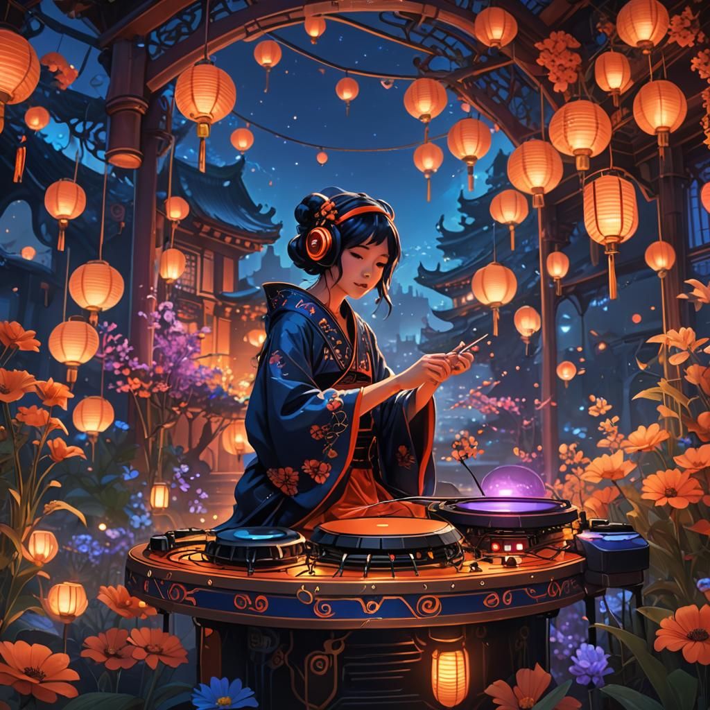 DJ Ladybug on Mystical Stage: Fantasy Concept Art