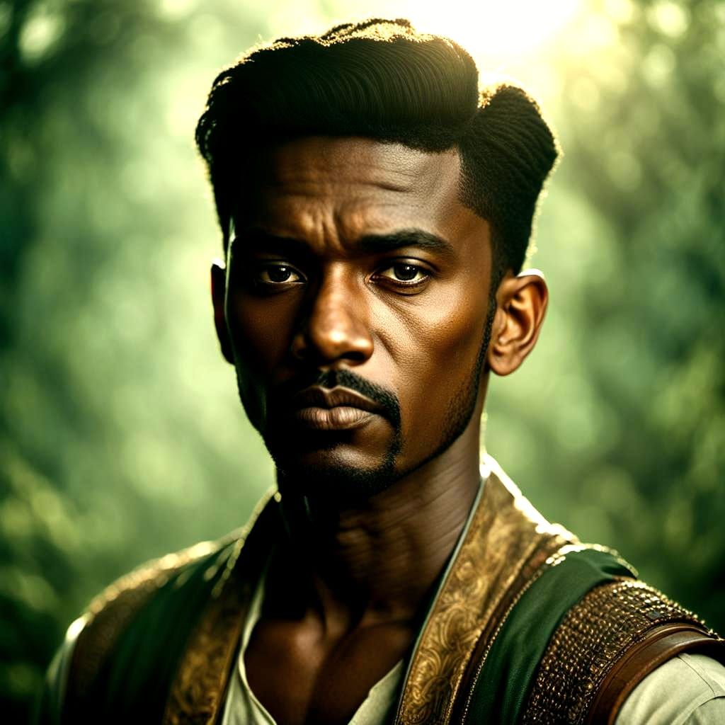 Cinematic Film Still of a Wealthy Soldier